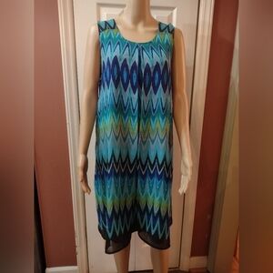 New Directions Woman's zigzag size xl sleeveless dress